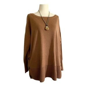 Tahari cognac knit sweater